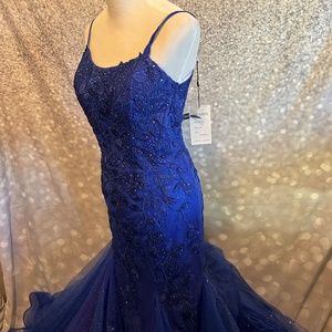 Amarra Royal Blue Prom Dress